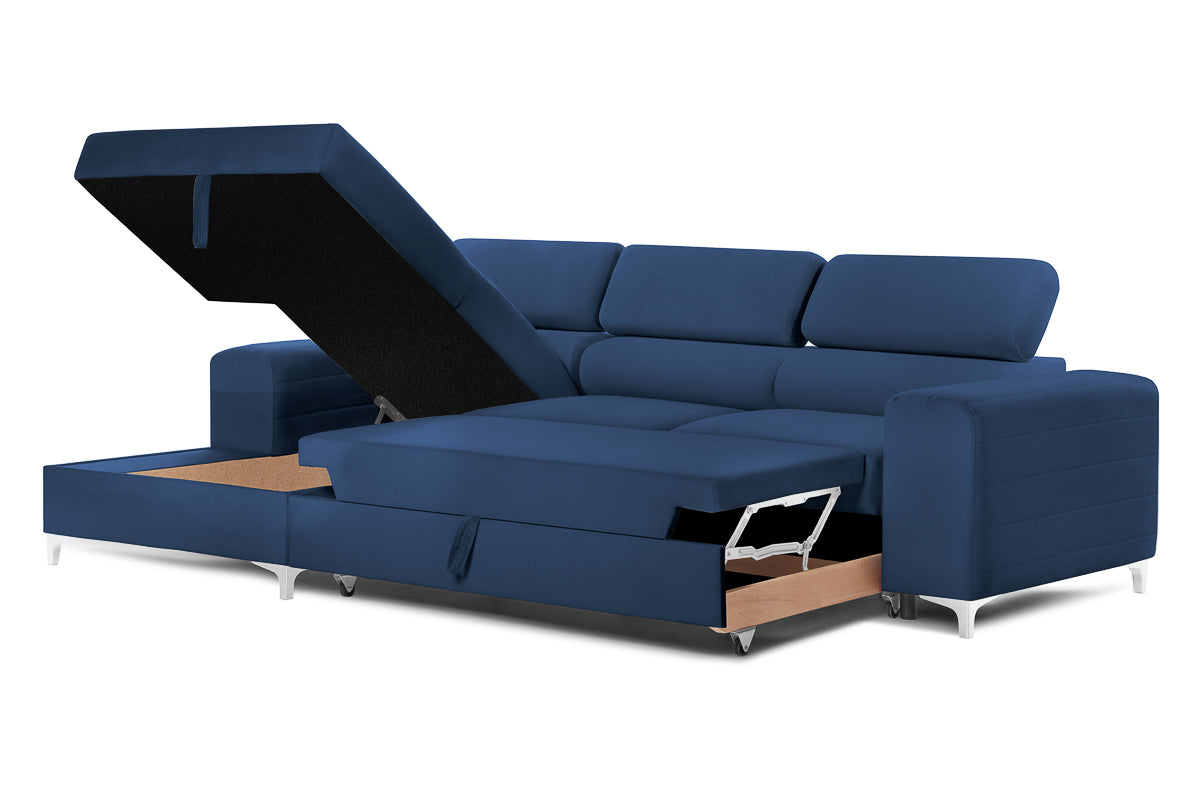 Colțar Extensibil LOFT NEW, cu lada depozitare, tetiere reglabile, 290x170x95 cm Prestige Home