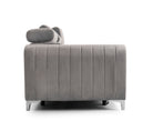 Canapea Extensibilă 3 locuri TIME, cu tetiere reglabile, cu suport lombar, 255x97x94 cm #color_Gri-Silver-Velluto