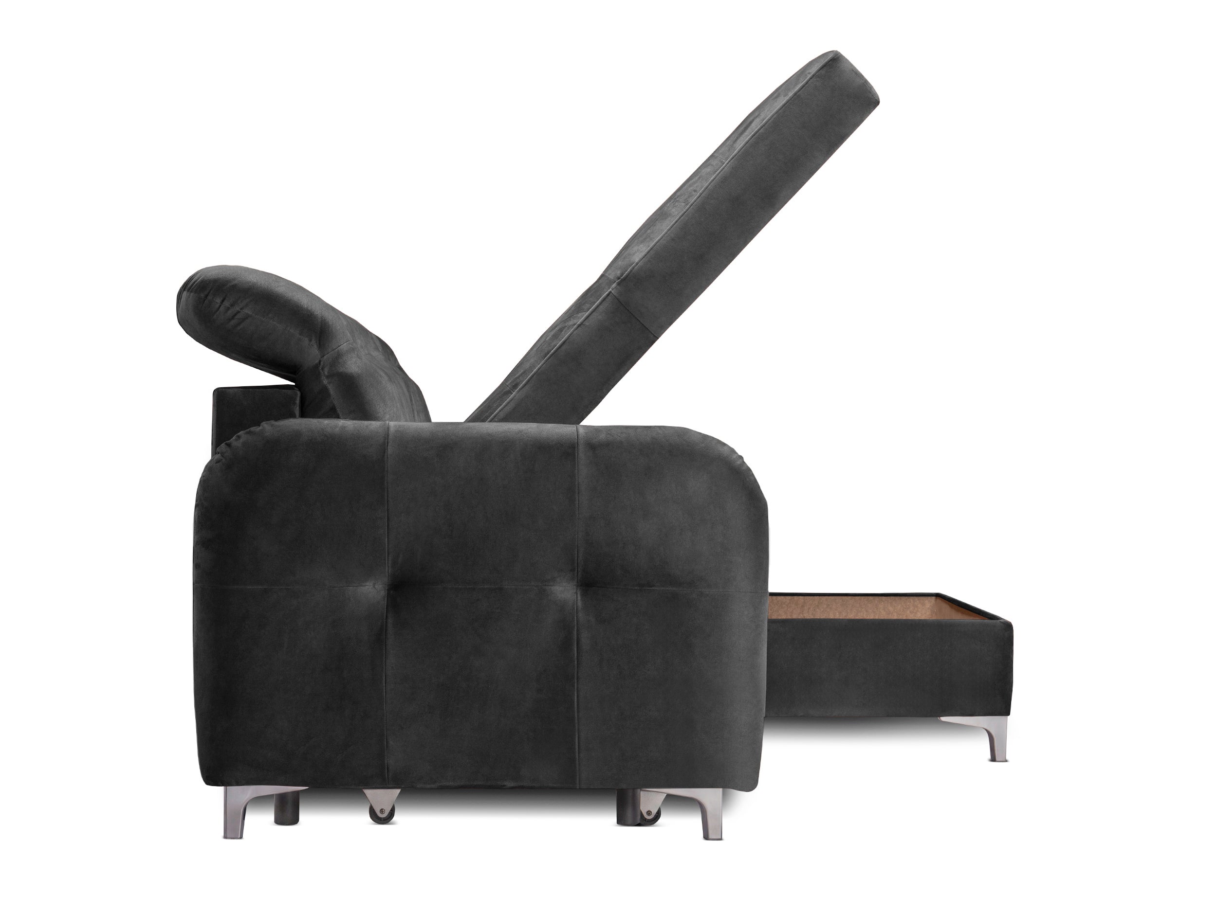 Colțar Extensibil STUDIO, cu lada depozitare, cu tetiere reglabile, 220 x 160 x 105 cm Prestige Home