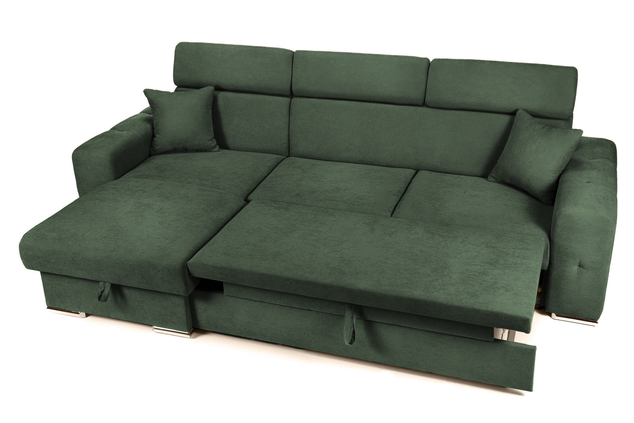 Colțar Extensibil BELLAGIO, șezlong interschimbabil, cu ladă de depozitare, cu tetiere reglabile, 280x170x100 cm Prestige Home