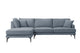 Colțar Fix AZURRO, 280x90/180x85 cm Stanga Albastru-Mystery Prestige Home