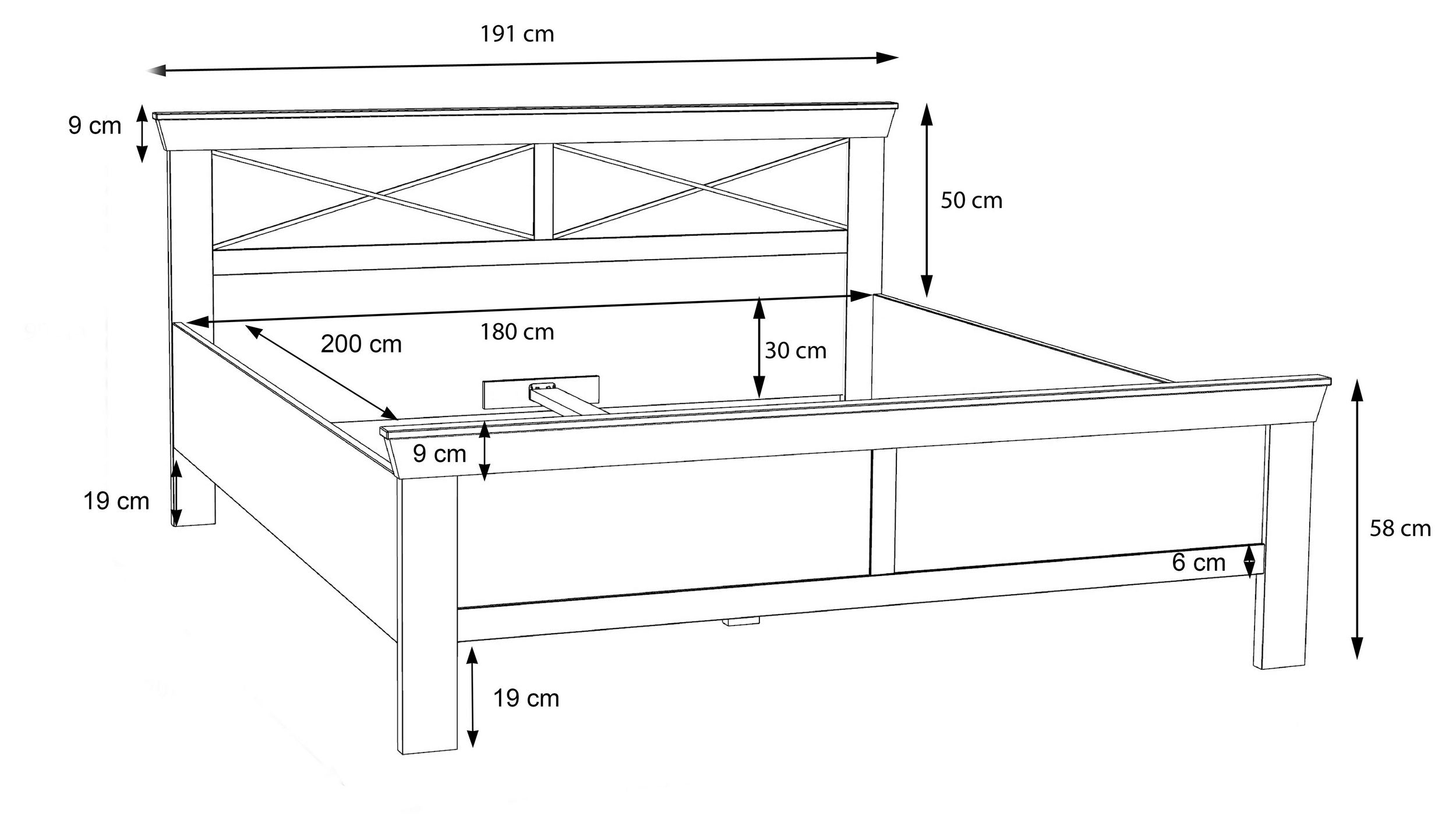 Set dormitor Kashmir, 4 piese , alb rustic Arboteca