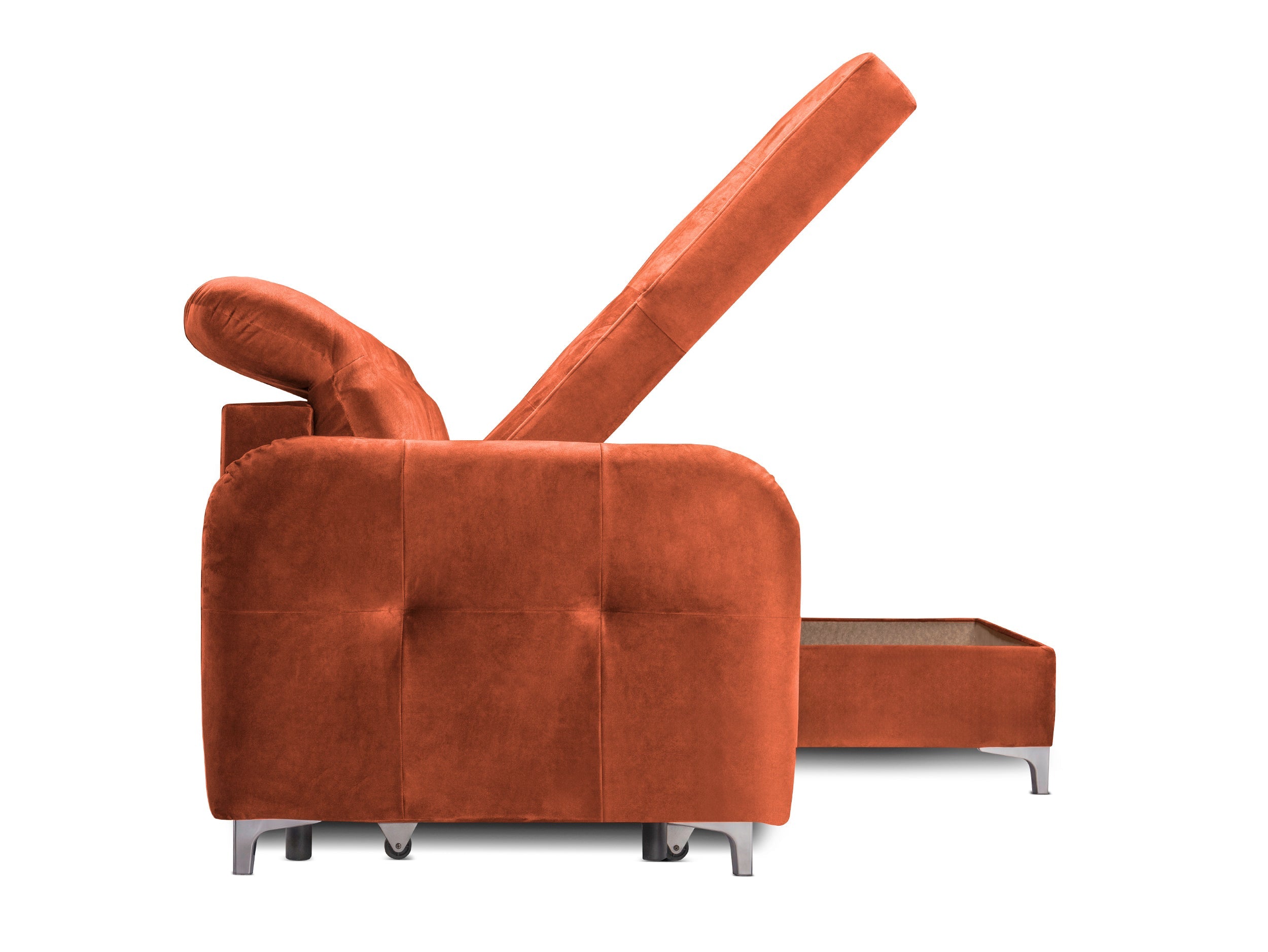 Colțar Extensibil STUDIO, cu lada depozitare, cu tetiere reglabile, 220 x 160 x 105 cm Prestige Home