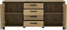Comodă Sideboard Trondheim cu 2 uși și 4 sertare, negru stejar artisan, 178 cm Arboteca