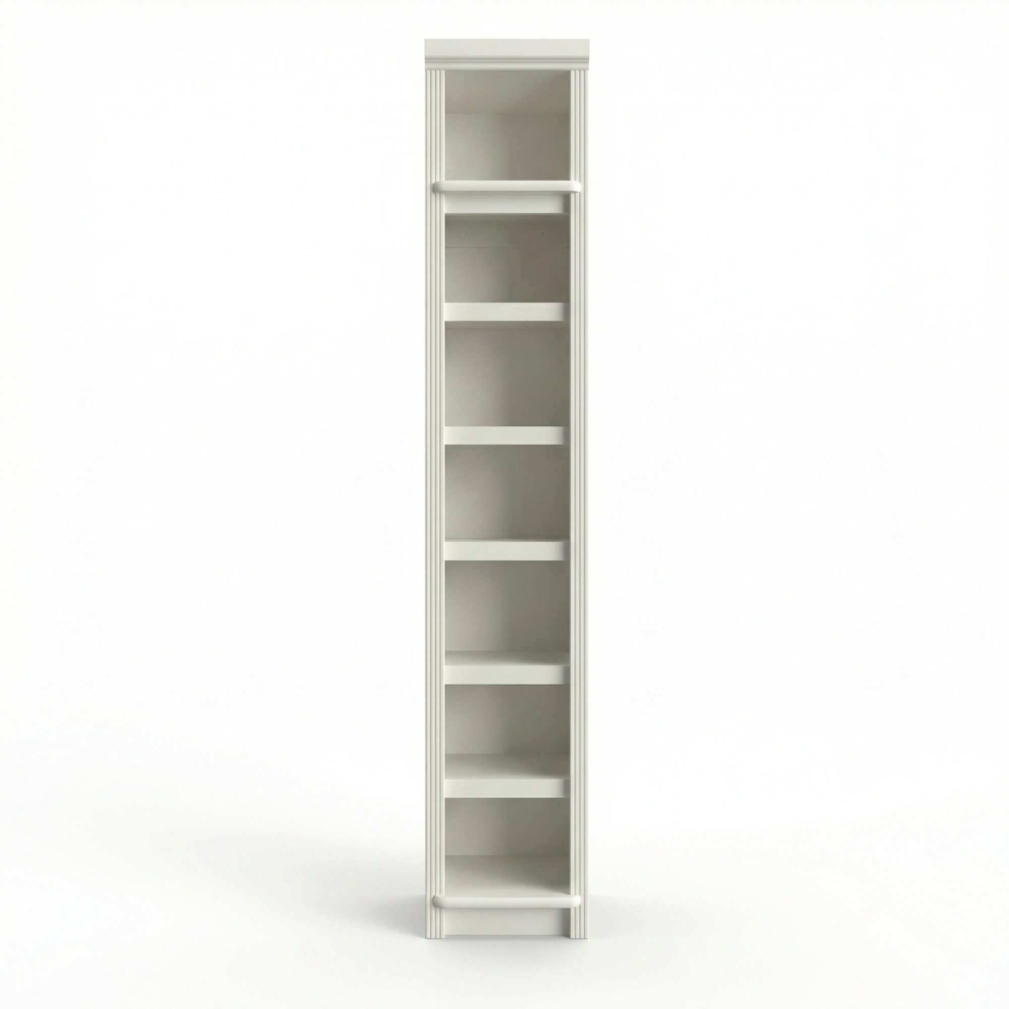 Bibliotecă Soeren din lemn masiv de pin, 7 rafturi, 40×29×220 cm – alb crem Arboteca
