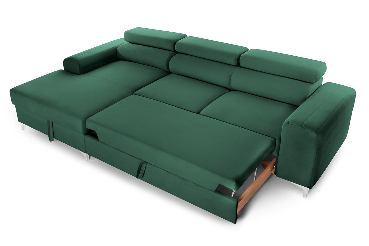 Colțar Extensibil LOFT NEW, cu lada depozitare, tetiere reglabile, 290x170x95 cm Prestige Home