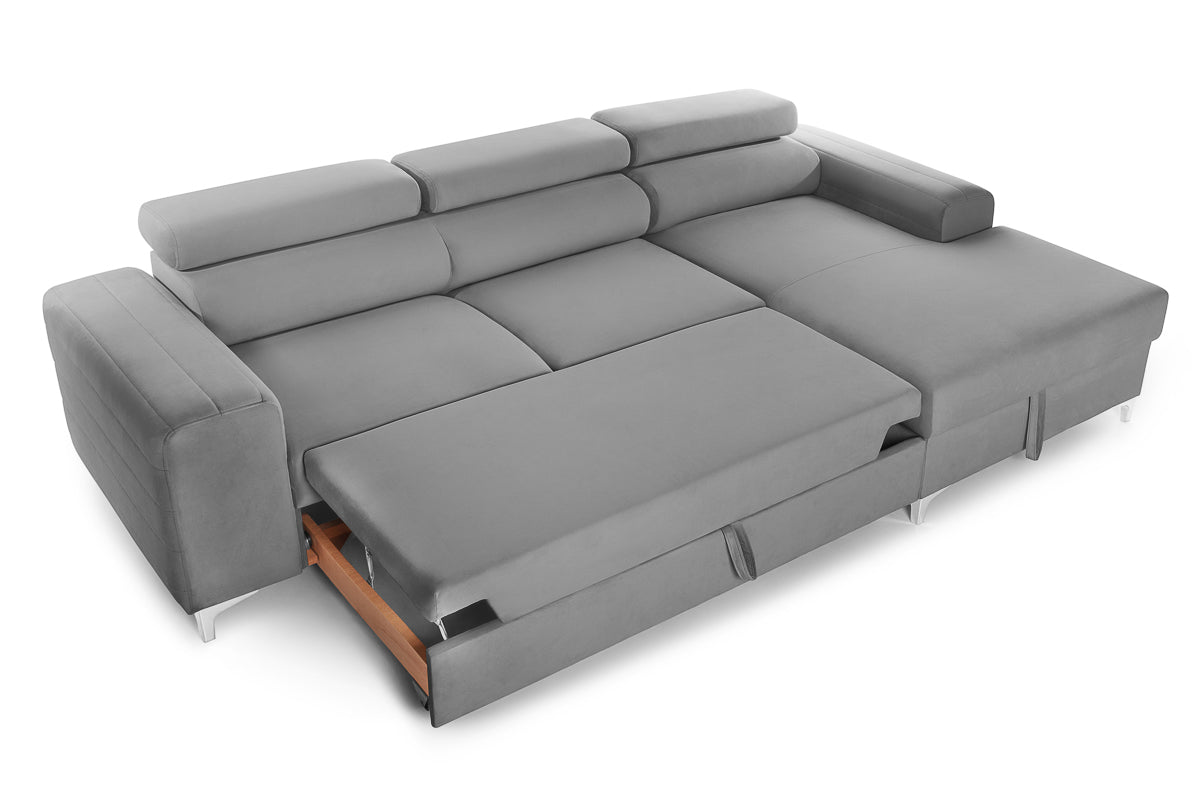 Colțar Extensibil LOFT NEW, cu lada depozitare, tetiere reglabile, 290x170x95 cm Prestige Home