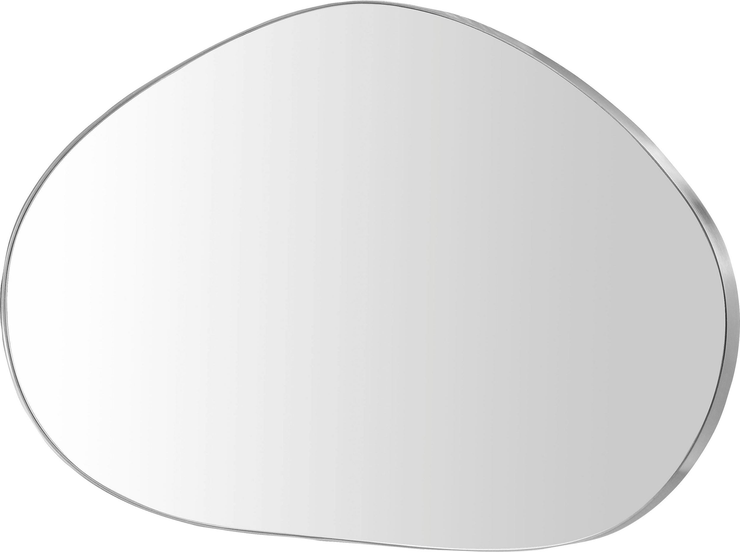 Oglindă decorativă Joline, 90x55 cm, formă asimetrică, ramă metalică argintie Arboteca