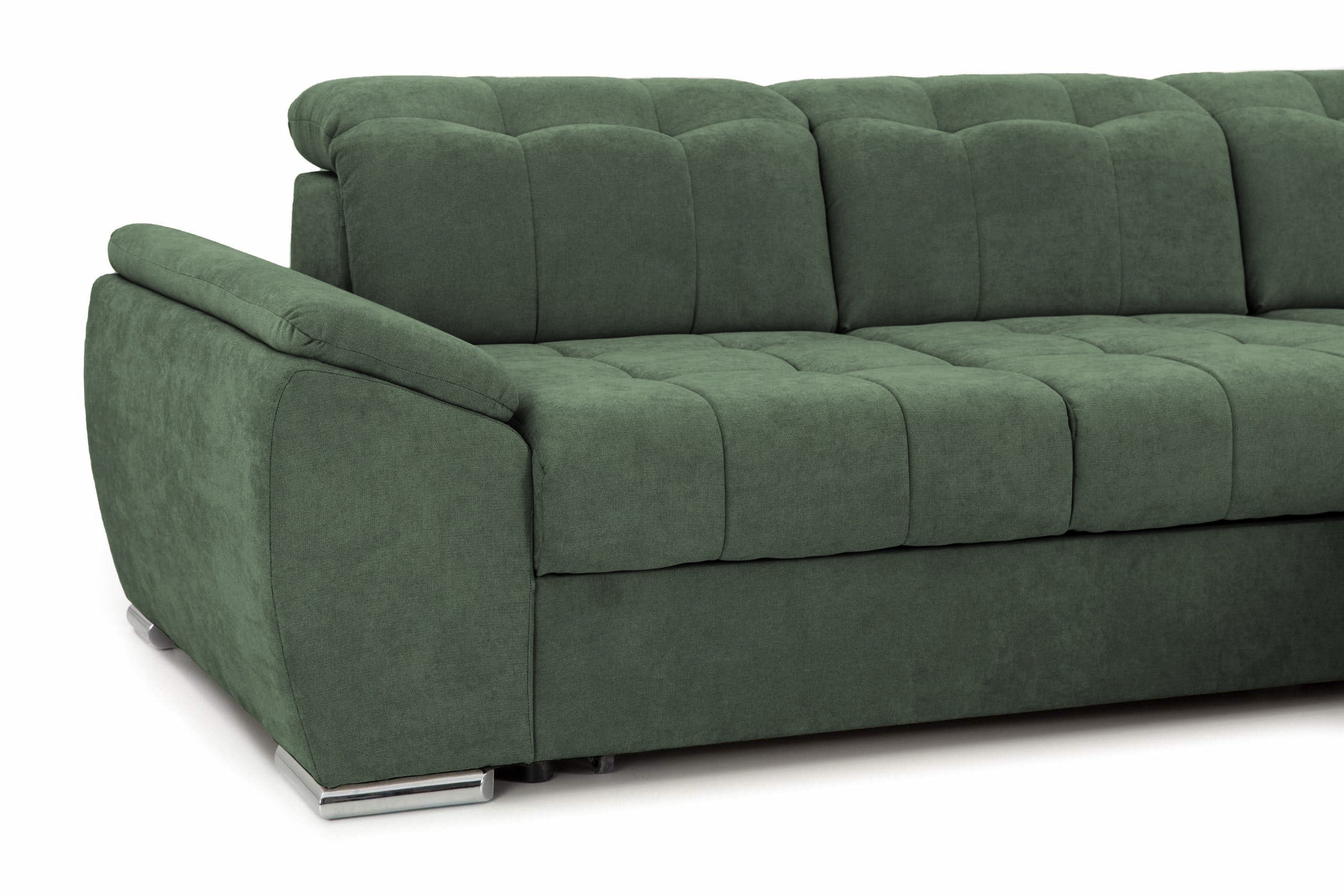 Colțar Extensibil ENZO, cu tetiere, variante stânga/dreapta, 255x220x100 cm Prestige Home