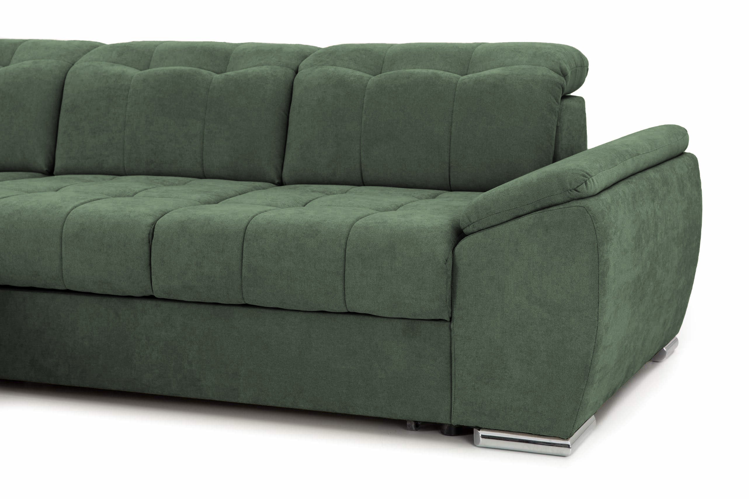 Colțar Extensibil ENZO, cu tetiere, variante stânga/dreapta, 255x220x100 cm Prestige Home