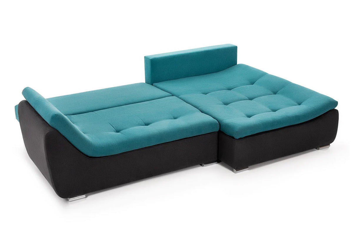 Coltar Extensibil pe dreapta LORENZO, cu lada de depozitare, 285x180x70 cm,- Prestigehome.ro - Coltare - Prestige - #color_Mango-Turcoaz-Negru-Enjoy