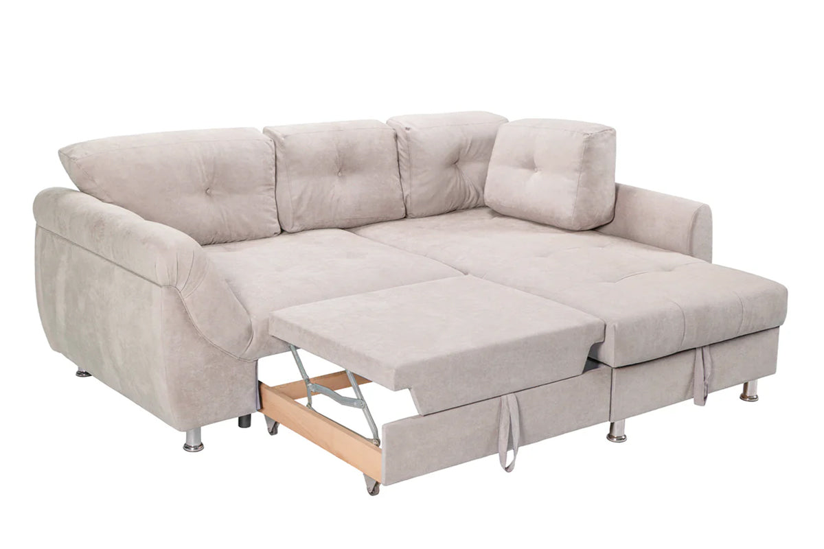 Colțar Extensibil MERLIN, cu lada depozitare, variante stânga/dreapta, 230 x 190 x 93 cm Prestige Home