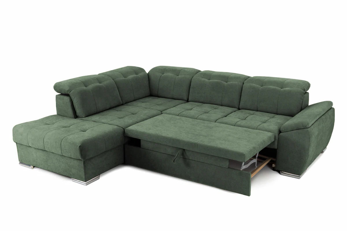Colțar Extensibil ENZO, cu tetiere, variante stânga/dreapta, 255x220x100 cm Prestige Home