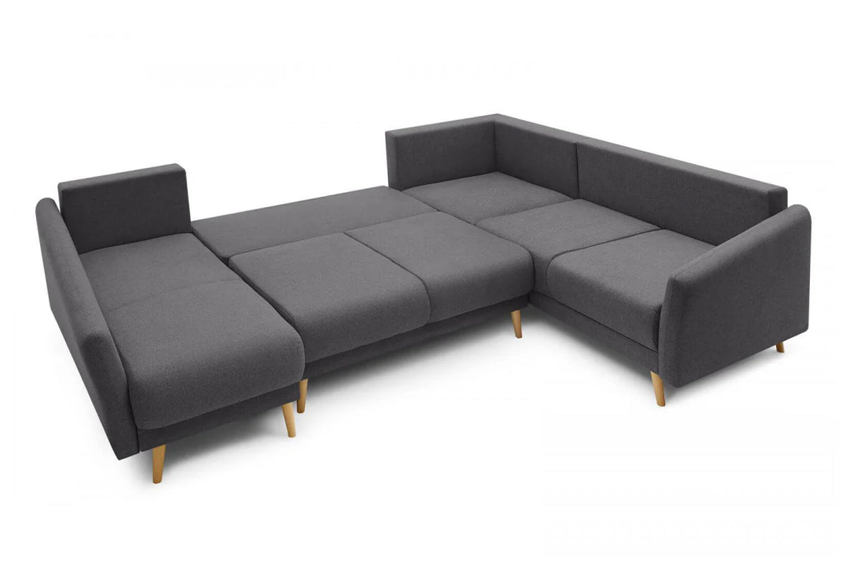 Colțar Panoramic Extensibil JULIET, cu ladă de depozitare, variante stânga/dreapta, 316x246x95 cm - Prestigehome.ro - Canapea - Prestige #color_Gri-Inchis-Como