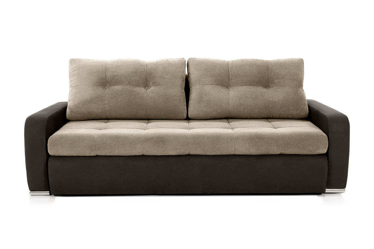 Canapea Extensibilă 3 locuri VENETIA, cu ladă de depozitare, 220x100x90 cm Bej-Cafeniu-Enjoy Prestige Home