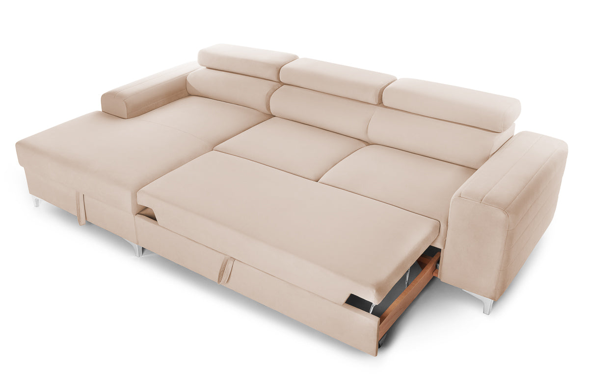 Colțar Extensibil LOFT NEW, cu lada depozitare, tetiere reglabile, 290x170x95 cm Prestige Home