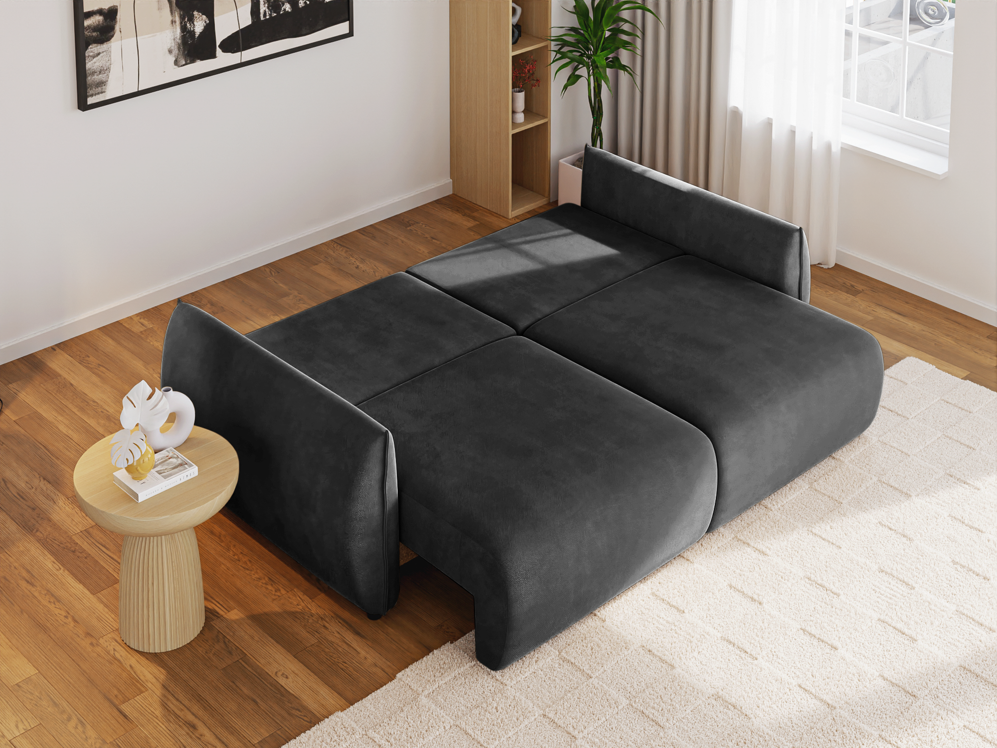 Canapea Extensibilă 3 locuri OSAKA, cu ladă depozitare, 238x110x90 cm Prestige Home