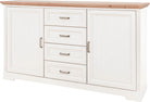 Comodă Sideboard Jasmin în stil rustic, pin/alb, 164×90×41 cm Arboteca