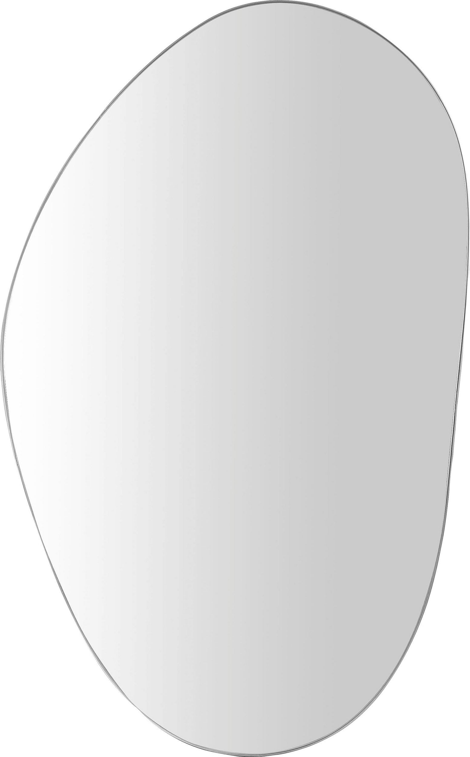 Oglindă decorativă Joline, 90x55 cm, formă asimetrică, ramă metalică argintie Arboteca