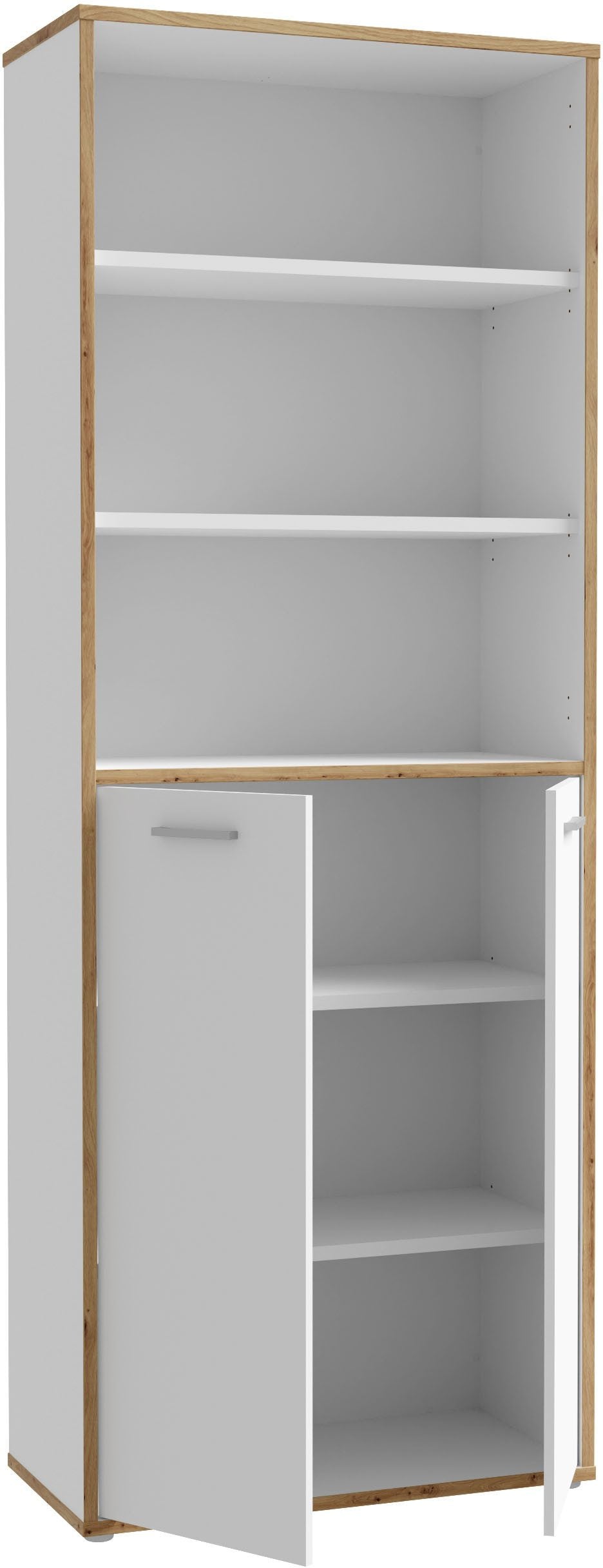 Dulap pentru birou Keflav, 2 uși, 5 rafturi, PAL FSC®, 84,5×41,5×226,5 cm Arboteca