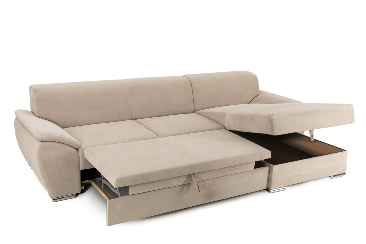 Colțar Extensibil PICASSO, cu ladă de depozitare, variante stânga/dreapta 300x170x80 cm #color_Bej-Enjoy