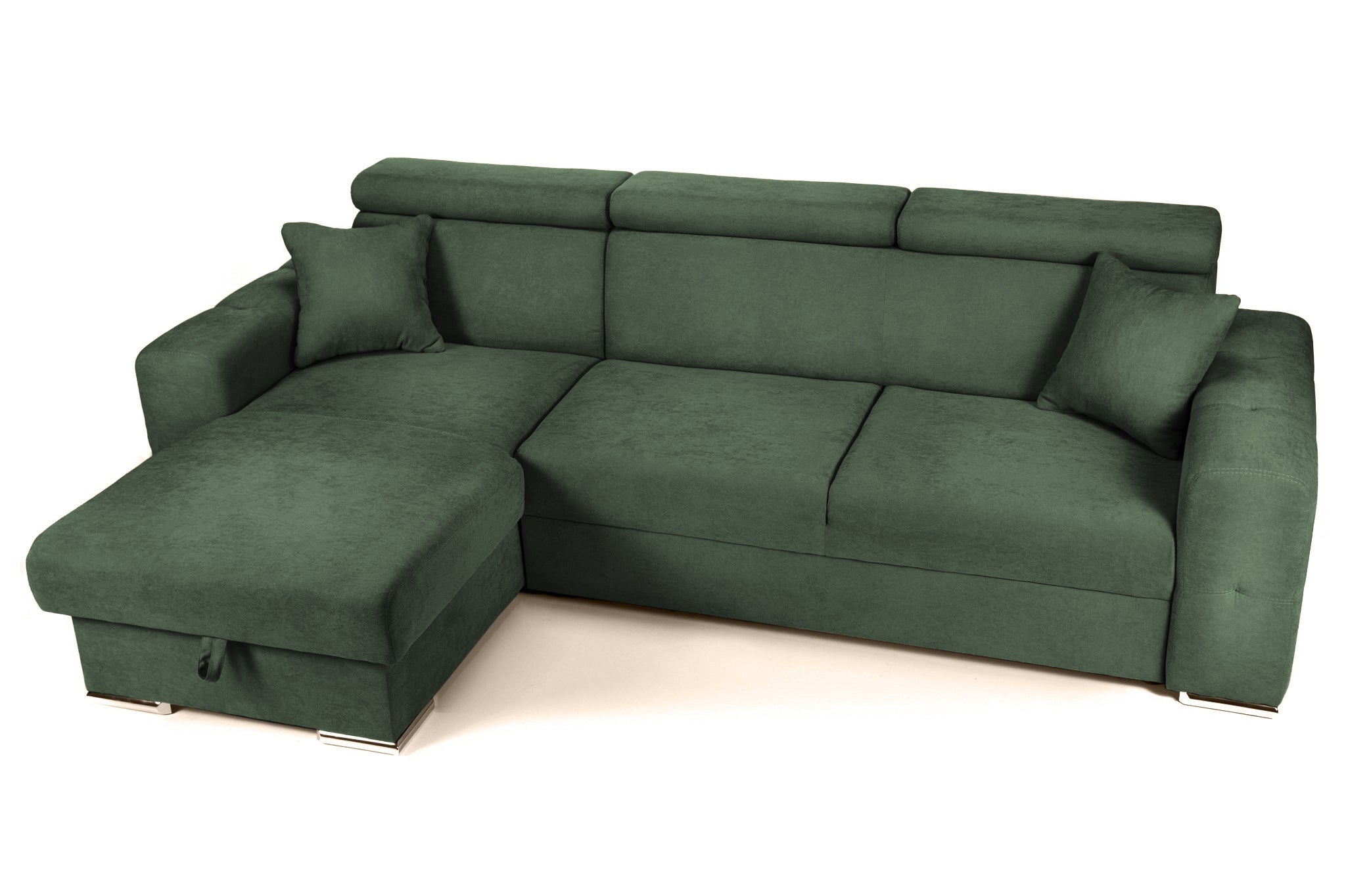 Colțar Extensibil BELLAGIO, șezlong interschimbabil, cu ladă de depozitare, cu tetiere reglabile, 280x170x100 cm Prestige Home