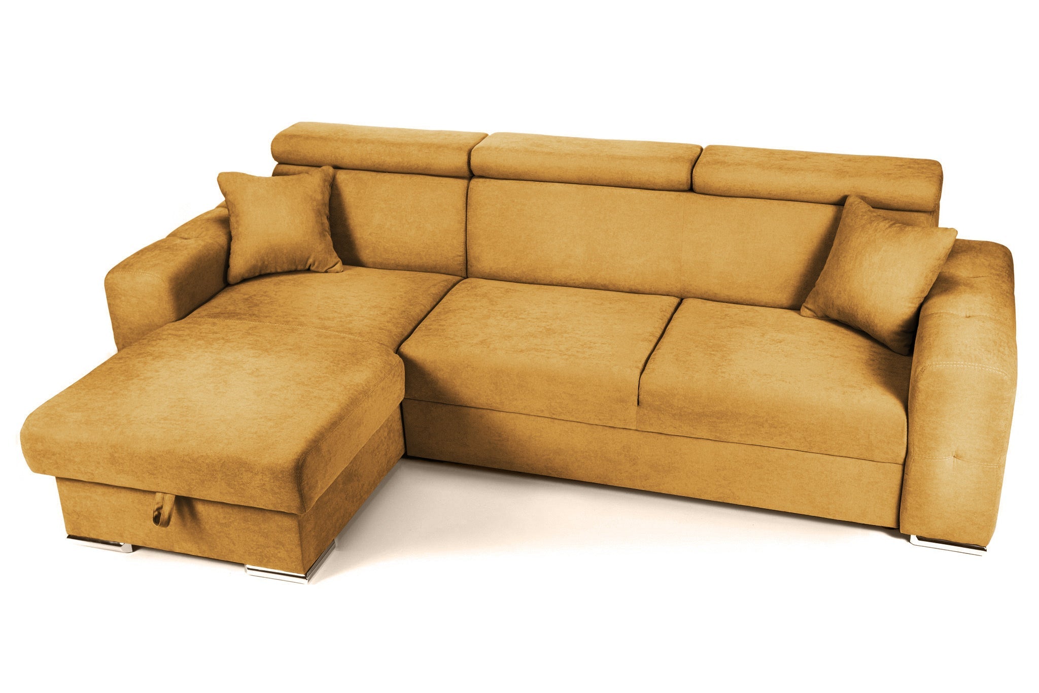 Colțar Extensibil BELLAGIO, șezlong interschimbabil, cu ladă de depozitare, cu tetiere reglabile, 280x170x100 cm Prestige Home