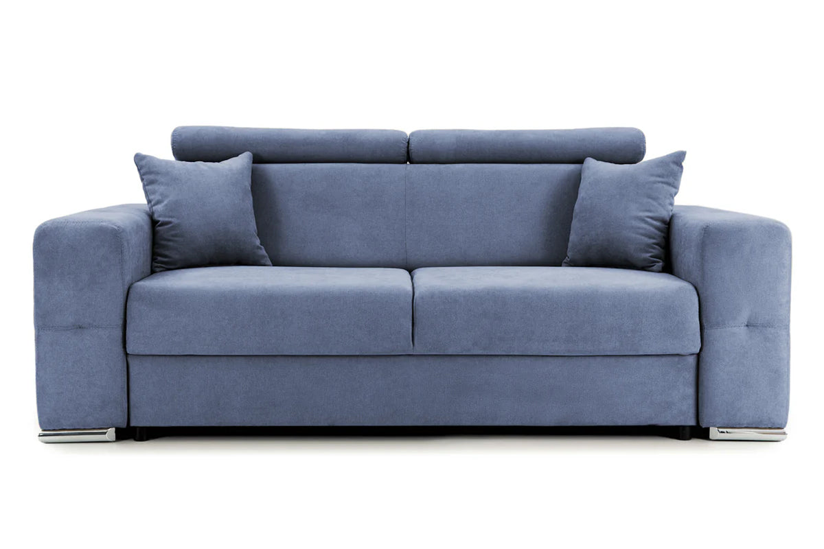 Canapea Fixă 2 locuri BELLAGIO, cu tetiere reglabile, 205x100x100 cm Albastru-Inchis-Enjoy Prestige Home