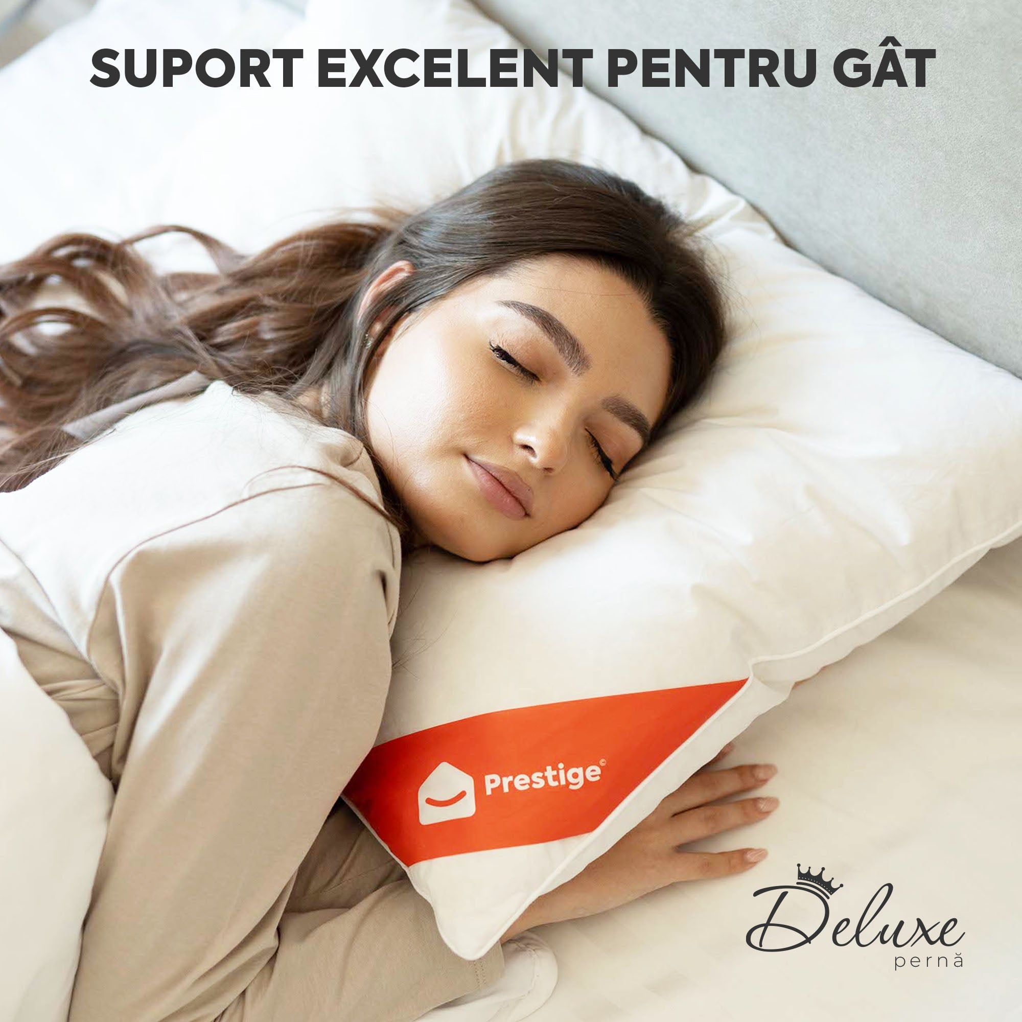 Set 4 x Perne Deluxe cu pene și puf de gâscă, husă bumbac, 50x70 cm Arboteca