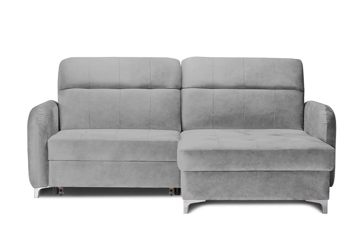 Colțar Extensibil STUDIO, cu lada depozitare, cu tetiere reglabile, 220 x 160 x 105 cm Gri-Deschis-Whisper Dreapta Prestige Home