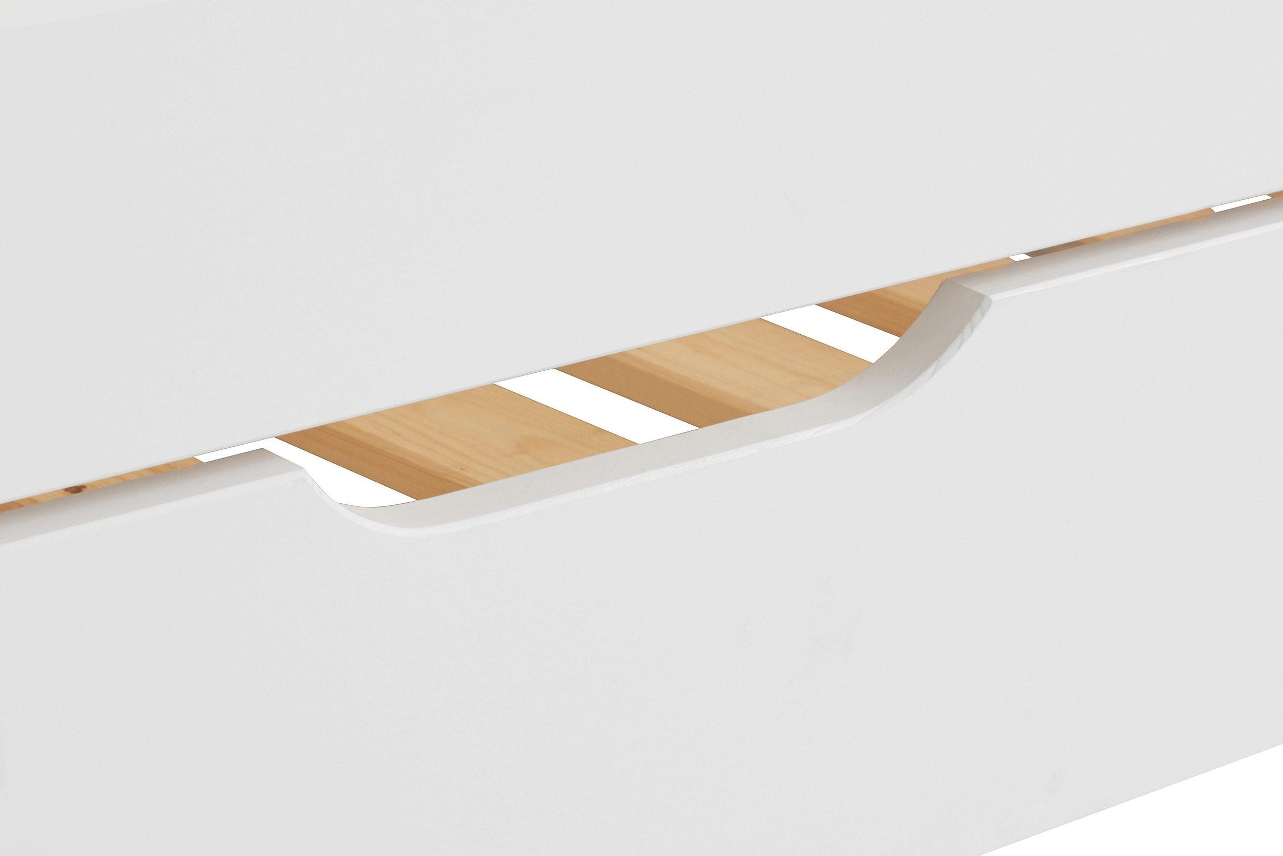 Pat Tipo cu sertar pat , 90 x 200 cm , Lemn Masiv , Alb Arboteca