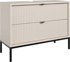 Dulap sub chiuvetă Lucera, crem, 80×60×32 cm, cu sertar și picioare metalice Arboteca