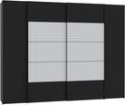 Dulap Narago combinat cu uși glisante și batante, negru/alb, 270×210×61 cm Arboteca