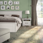 Cadru de pat Evergreen 160×200 cm, stil rustic, MDF lăcuit – alb Arboteca