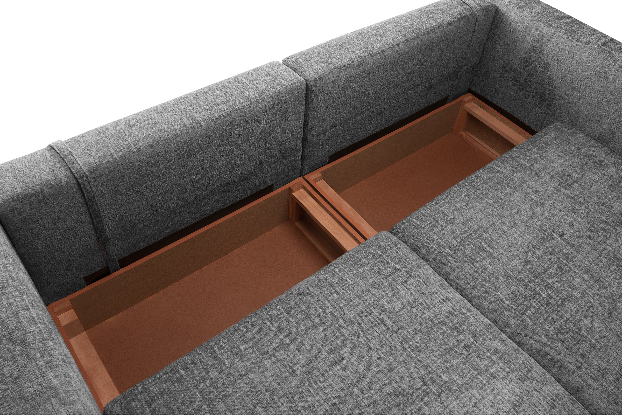 Canapea Extensibilă 5 locuri ZANETTO, cu 3 lăzi depozitare, 340x103x70 cm Prestige Home