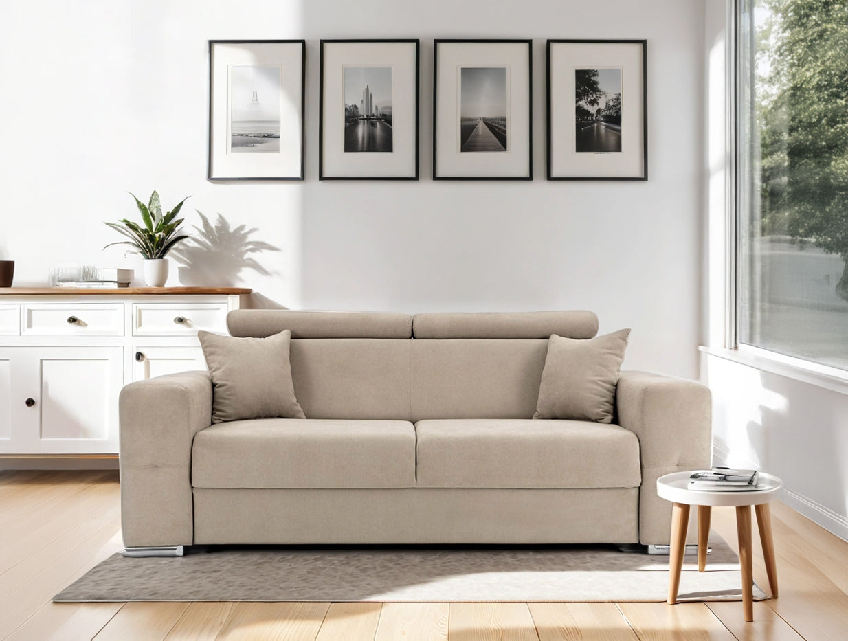 Canapea Fixă 2 locuri BELLAGIO, cu tetiere reglabile, 205x100x100 cm Prestige Home