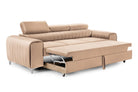 Canapea Extensibilă 3 locuri TIME, cu tetiere reglabile, cu suport lombar, 255x97x94 cm #color_Bej-Velluto