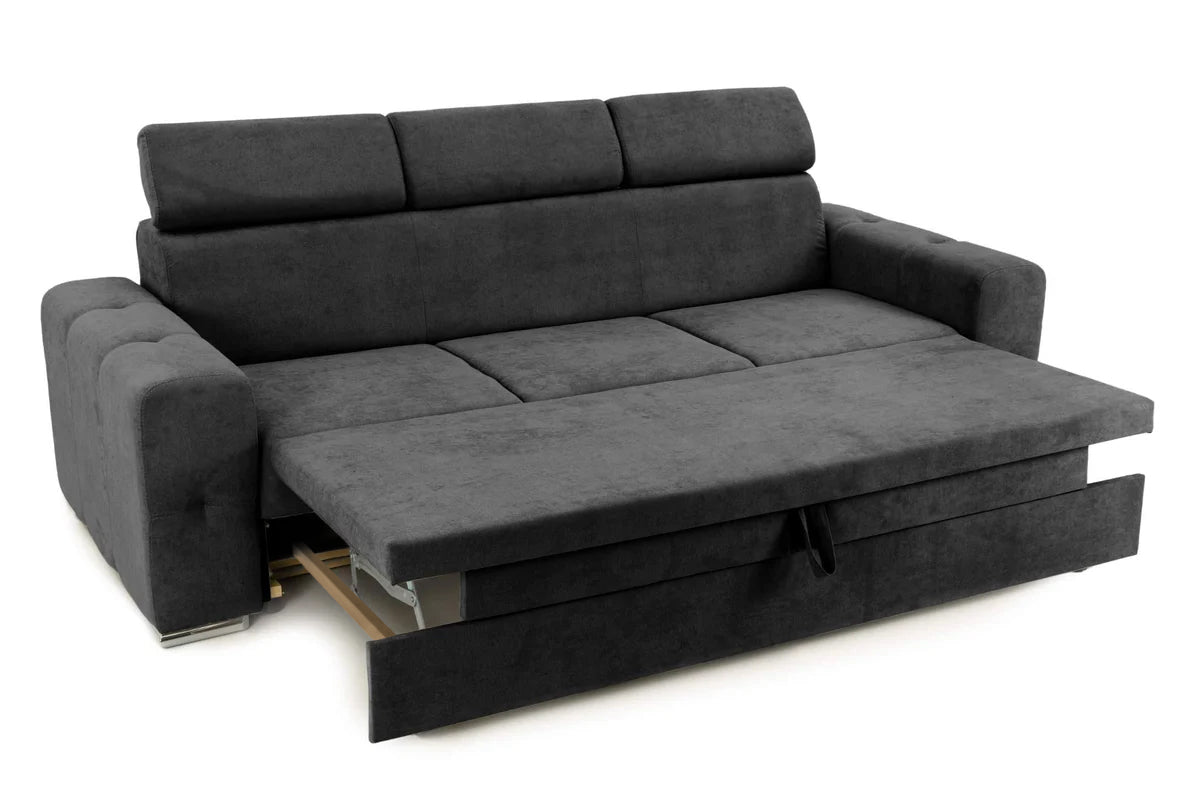 Canapea Extensibila 3 locuri BELLAGIO, cu tetiere, 235x95x85 cm - Prestigehome.ro - Canapea 3 Locuri - Prestige - #color_gri-inchis-enjoy