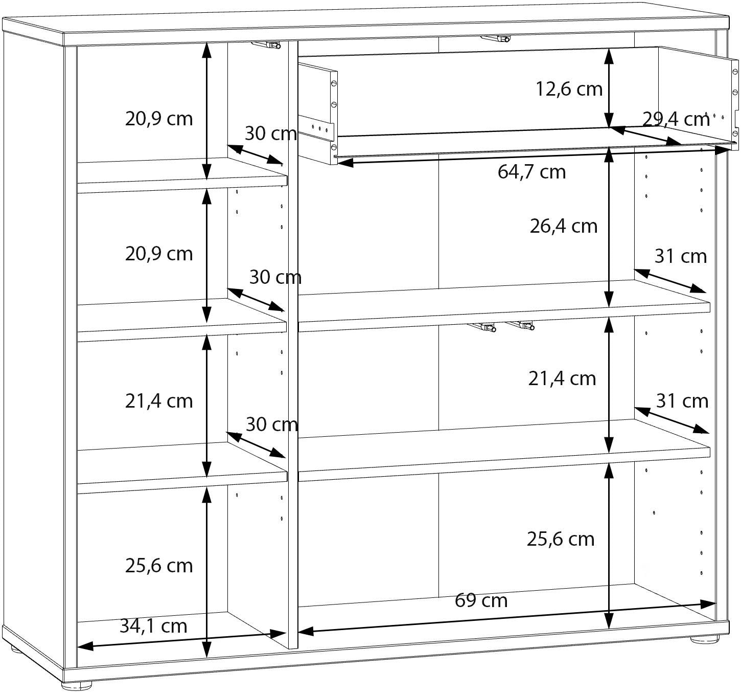 Pantofar Alice Springs cu 3 uși, 20 perechi, alb, 109×99×35 cm Arboteca