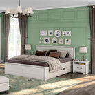 Cadru de pat Evergreen 160×200 cm, stil rustic, MDF lăcuit – alb Arboteca