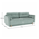 Canapea extensibilă, verde mentă textil Queens, AURELIA Kondela