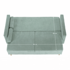 Canapea extensibilă, verde mentă textil Queens, AURELIA Kondela
