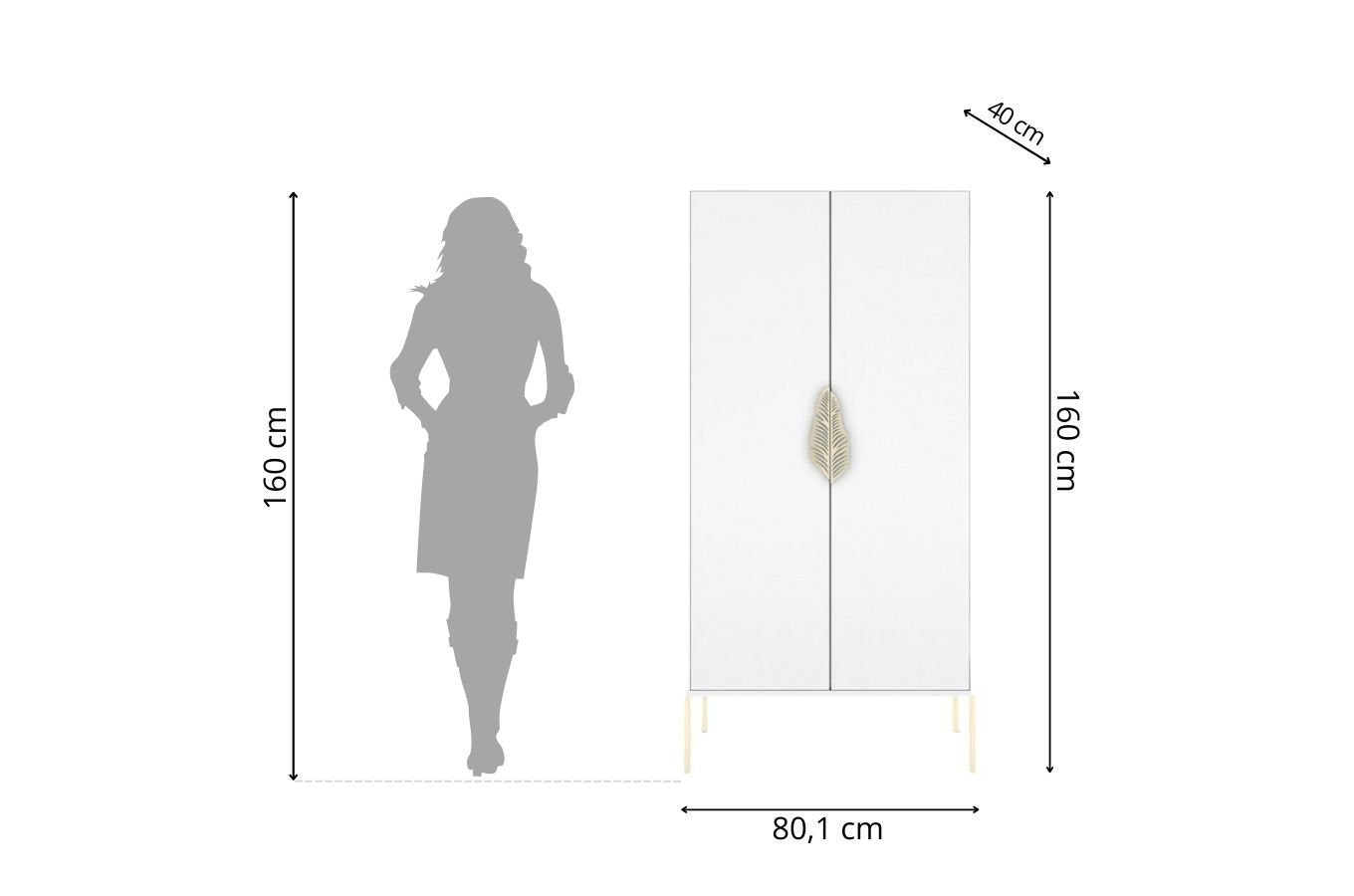 Comoda inalta Ayana, Alb / Auriu Arboteca