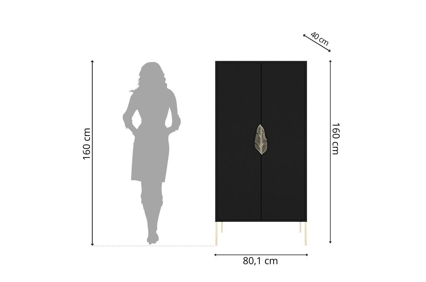 Comoda inalta Ayana, Negru / Auriu Arboteca