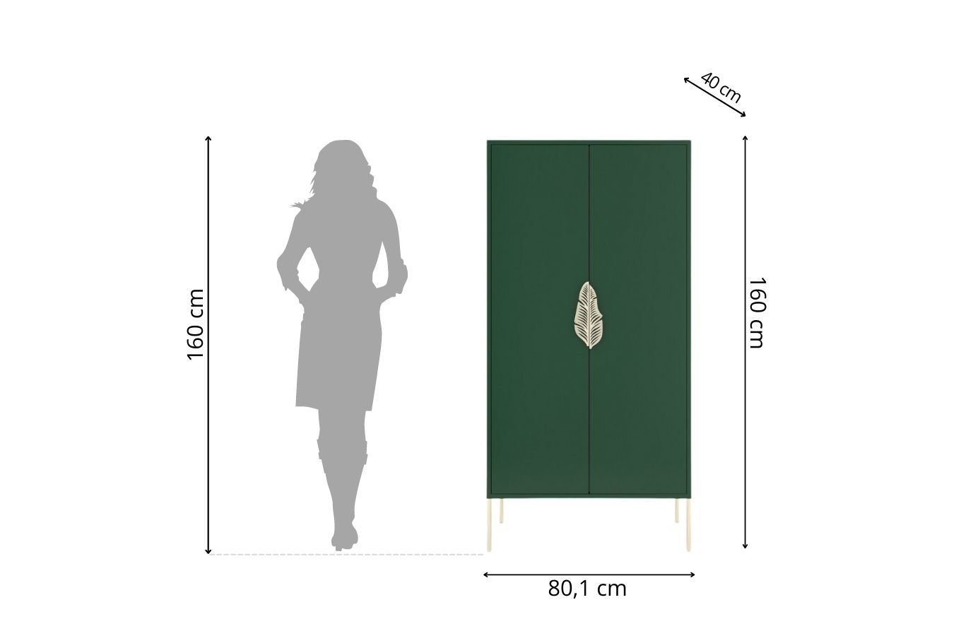 Comoda inalta Ayana, Verde/Auriu Arboteca