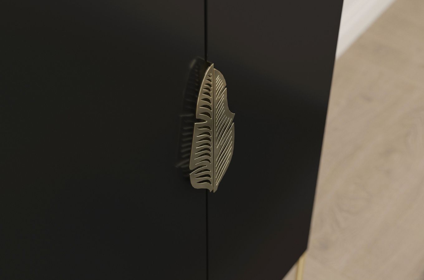 Comoda inalta Ayana, Negru / Auriu Arboteca