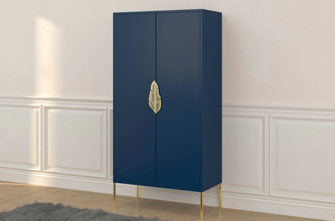 Comoda inalta Ayana, Albastru / Auriu Arboteca