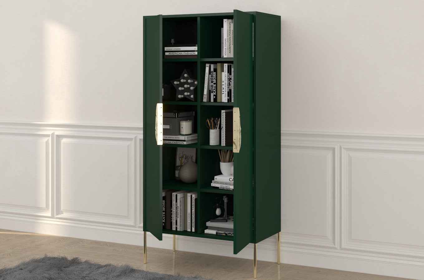 Comoda inalta Ayana, Verde/Auriu Arboteca