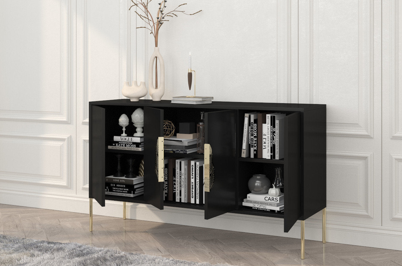 Comoda Ayana, Negru / Auriu Arboteca