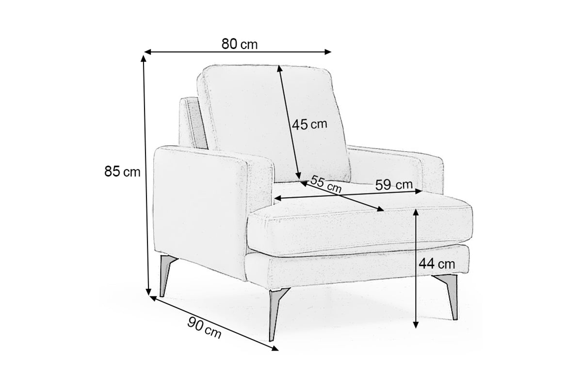 Fotoliu AZURRO, 80x90x85 cm Prestige Home